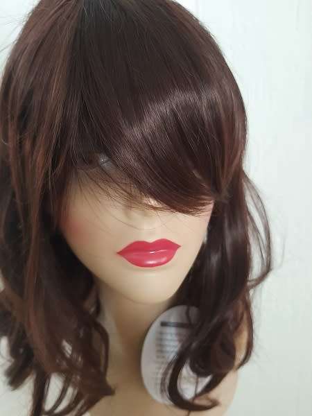 Wig Long Bob with Bangs Colour 33 synthetic adjustable wig straps same day processing