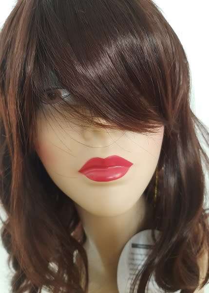 Wig Long Bob with Bangs Colour 33 synthetic adjustable wig straps same day processing