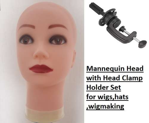Mannequin Female Head with Clamp Holder for wigs,hats,wig making //Same day processing