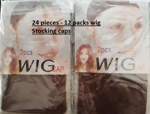 Wig Cap Stocking Cap 24 pieces 12 packs Dark Brown same day processing