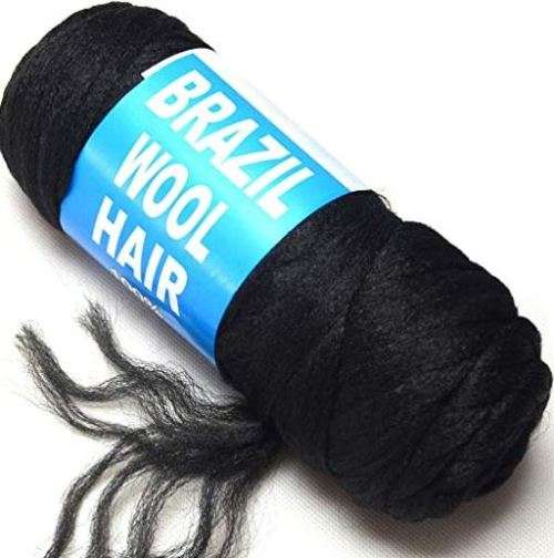 Brazil Wool Hair For BraidsTwistWraps (Black)  Same day processing