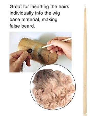 Ventilating Needle with  Wood Handle Lace Wig False Beard Making Repairing Weaving 4 sizes in stock