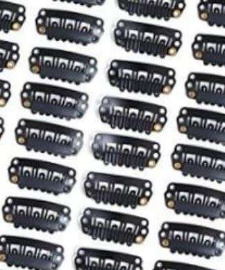 16`s Wig Snap Clips u tip Silicone back colour Black /same day processing