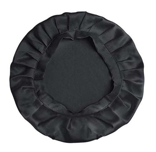 Night Cap Satin Cap Night Head Braid Cover Black same day processing