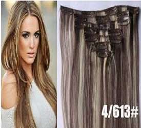 QUALITY individual pieces#4/613/55cm/7pc,clip in hair extensions/SAME DAY DELIVERY!!