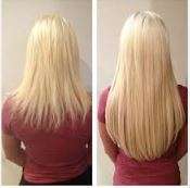 Human Hair individual clips extensions/4colors in stock/16inch same day delivery in most areas