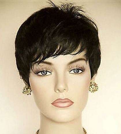 Short  Virgin Indian  human hair wig Pixie style  black  colour//same day dispatch