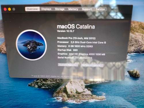 Macbook Pro 13 Inch Mid 2012 - i5 - 8 GB RAM - 256 GB SSD + 500 GB HDD