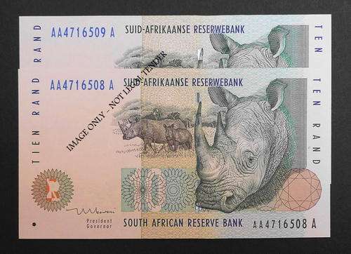 TT MBOWENI First Issue 2xR10 in sequence Prefix AA UNC