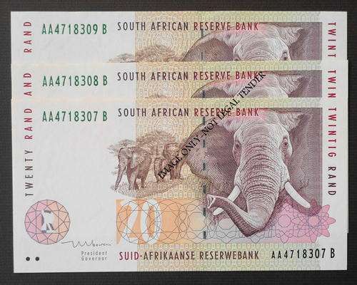 TT MBOWENI First Isuue 3xR20 in sequence Prefix AA UNC