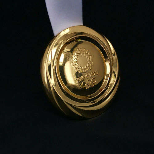 2020 TOKYO Olympic Commemorative Gold Medal Souvenir + Ribbon