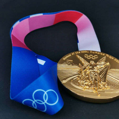 2020 TOKYO Olympic Commemorative Gold Medal Souvenir + Ribbon