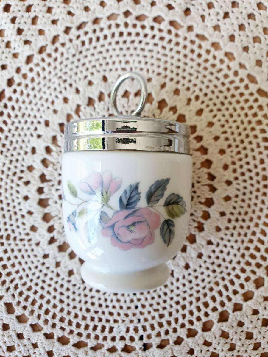 Vintage Royal Worcestor Porcelain Fruit &  Flowers Egg Coddlers  Made in England