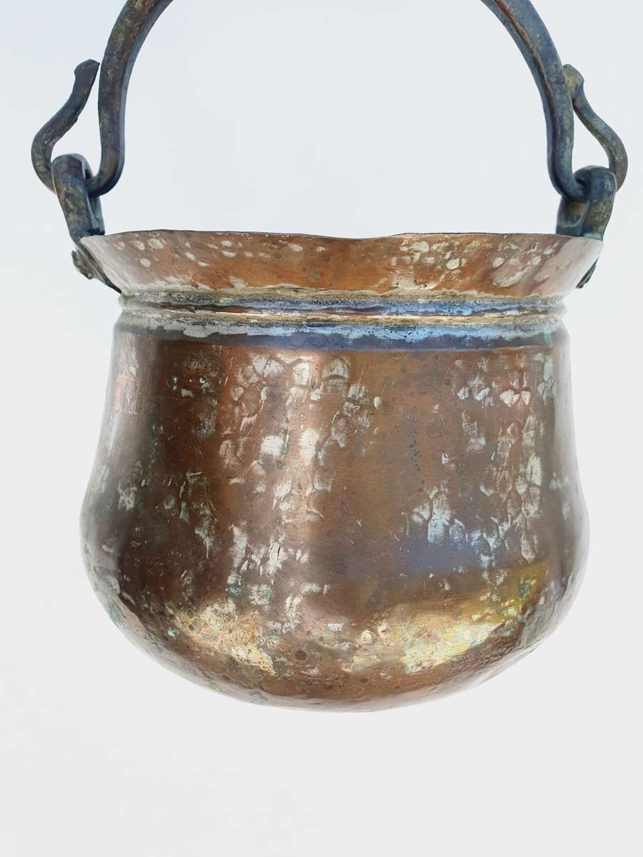 Vintage Solid Copper Bucket/Planter with Handles