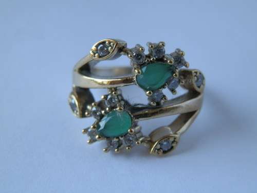 Sterling silver emerald and topaz ring - thirty (30) days to pay