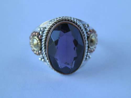 Sterling silver 5 ct amethyst Victorian style ring - seven (7) days to pay