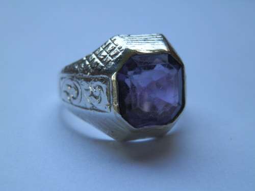 Old vintage sterling silver amethyst ring - thirty (30) days to pay