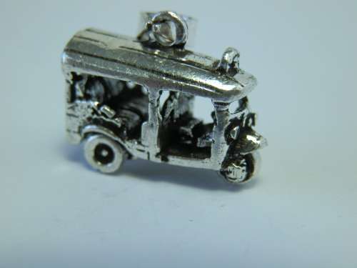 Sterling silver TUK TUK charm / pendant with movable wheels - thirty (30) days to pay