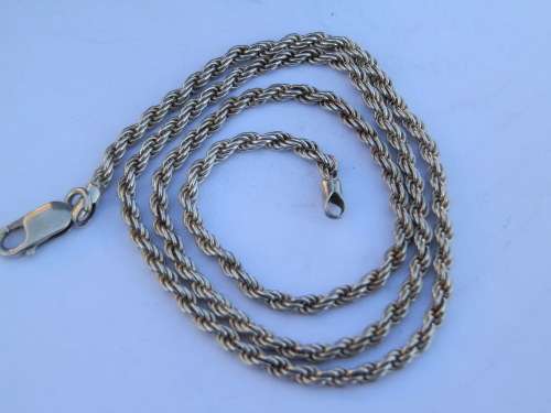 Heavy (14.8g) sterling silver rope neck chain - thirty (30) days to pay