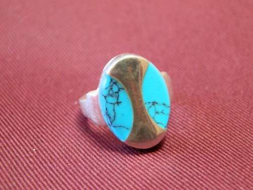 Sterling silver turquoise ring, 5.8 g - thirty (30) days to pay