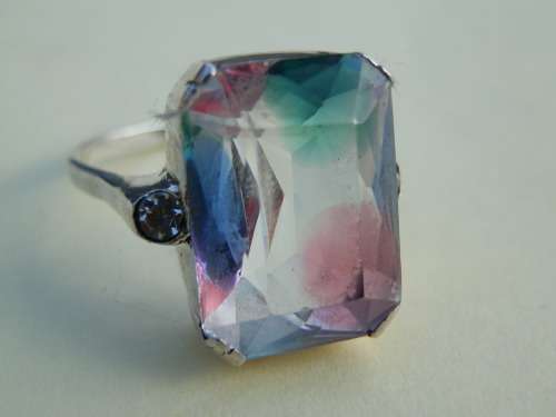 Antique 835 silver rhinestone ring - thirty (30) days to pay