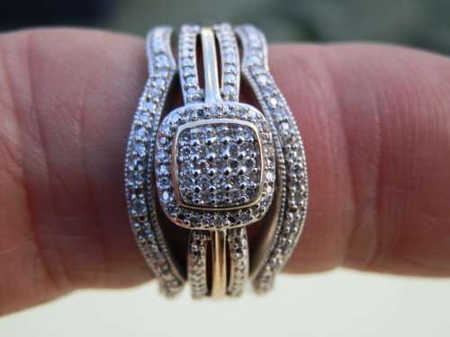 Sterling silver diamond ring set, value R10.535 - thirty (30) days to pay