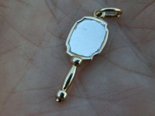9 ct Gold hand mirror charm - seven (7) days to pay