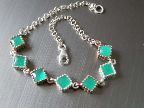 Sterling silver emerald bracelet - seven (7) days to pay
