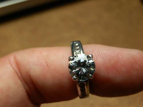 Sterling silver silver-white moissanite diamond ring - thirty (30) days to pay