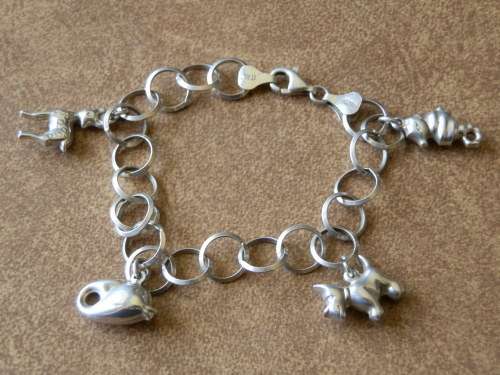 For MYSTIC DRAGON only!  Sterling silver (11.2 g) charm bracelet