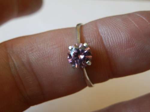 For SARIER only!!  Sterling silver 0.75 ct pink moissanite diamond ring
