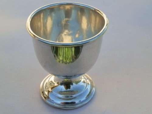 CLEARANCE SALE!!  Sterling silver egg cup, Birmingham, circa 1961, 32.5 g.