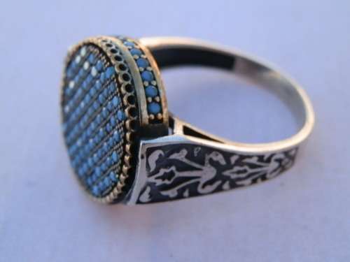 Sterling silver turquoise ring, 10 g.