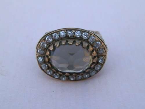 Sterling silver smokey topaz ring, 8.6 g.