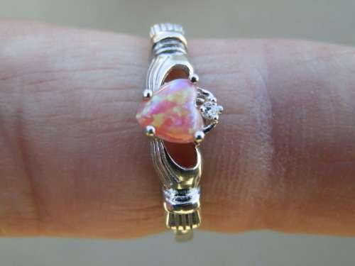 Sterling silver opal ring.