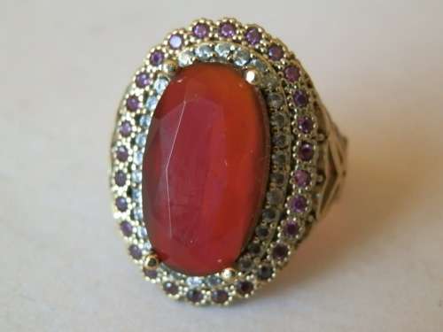Sterling silver ruby ring, 8.1 g.