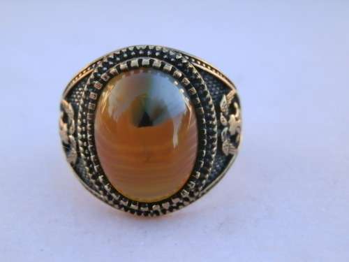 Handsome sterling silver gents ring - weight 8.5 g.