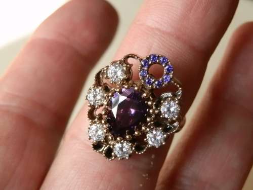 Fabulous sterling silver amethyst ring - weight 7.5 g.  Thirty (30) days to pay