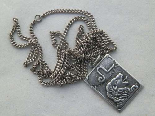 Exceptional 120 year old antique silver pendant and chain - weight 10 g.  Thirty (30) days to pay