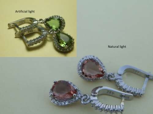 Awesome solid sterling silver color changing Zultanite earring - weight 5.1 g.  Thirty days to pay