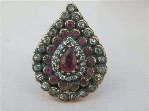 Awesome sterling silver ruby ring - weight 11.7 g.
