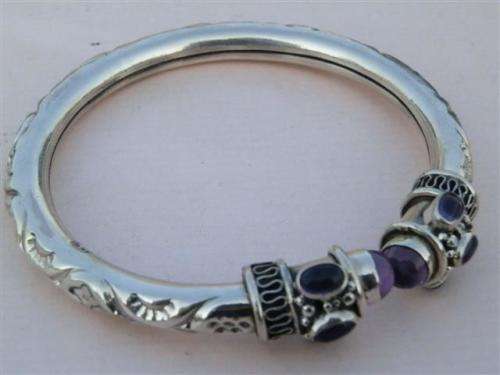 FOR SWELMAN71 ONLY!!  Magnificent solid sterling silver amethyst bracelet - weight 24.7 g.
