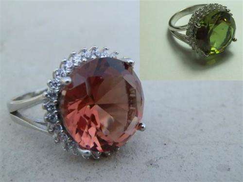 WAS R325!!  Sparkling solid sterling silver color changing Zultanite ring - weight 6.5 g.