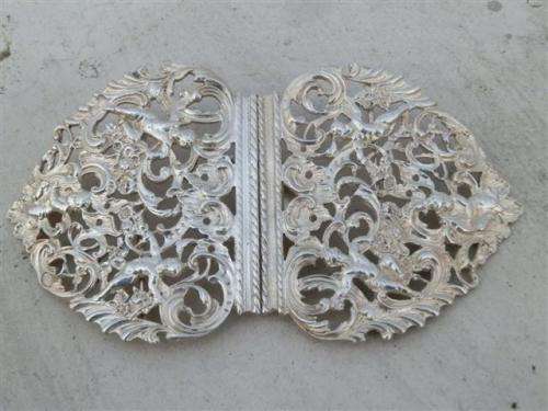 SALE!!  Spectacular solid silver antique nurses' buckle, London, circa 1895  - weight 82.2 g.