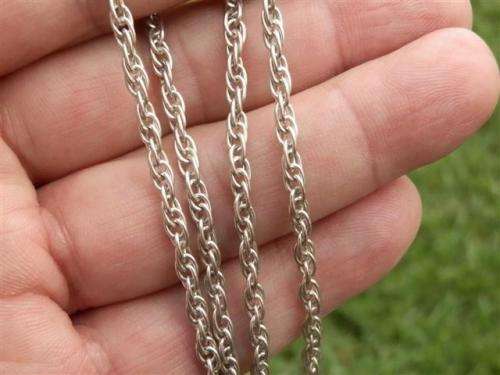 Marvelous extra long solid sterling silver rope necklace - weight 15.88 g.