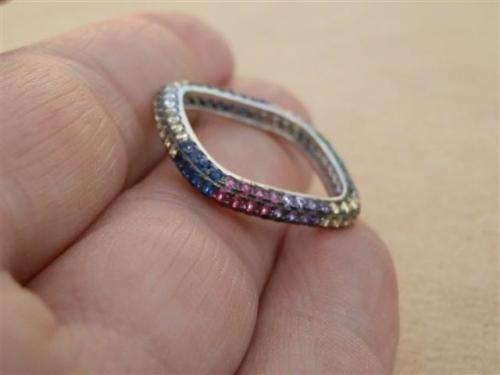 Stunning solid sterling silver ruby, sapphire, amethyst and topaz ring - weight 2.33 g.