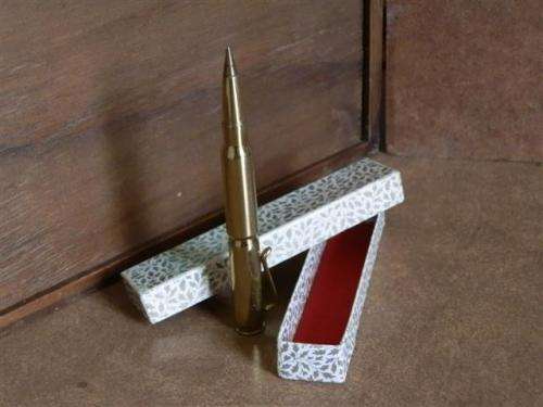 Vintage brass bullet shell pen