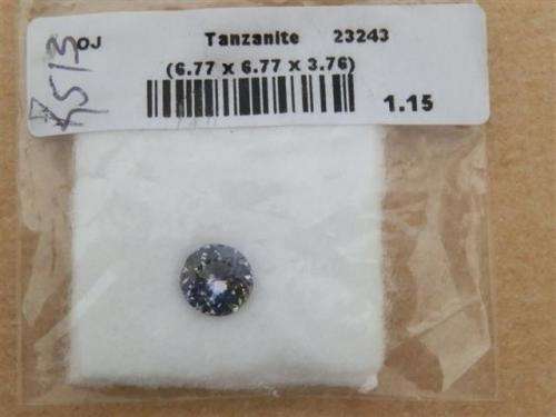 Radiant 1.15 ct blue Tanzanite round cut