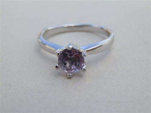 Marvelous solid sterling silver amethyst ring and bracelet combo - weight 3.35 g.