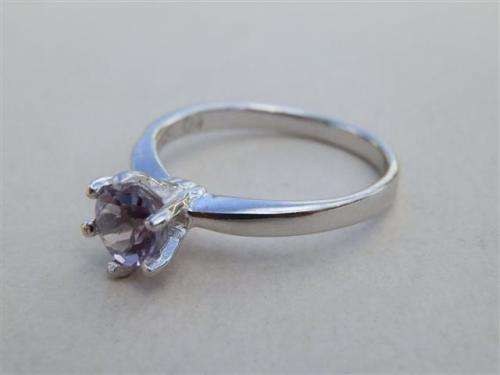 Marvelous solid sterling silver amethyst ring and bracelet combo - weight 3.35 g.